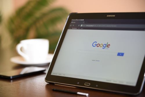 Google homepage on tablet 